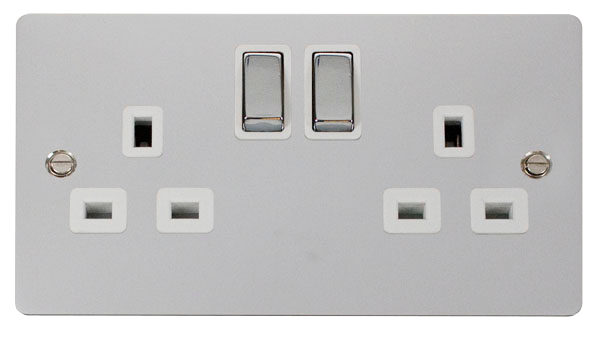Click Define Polished Chrome Double Switched Socket FPCH536WH
