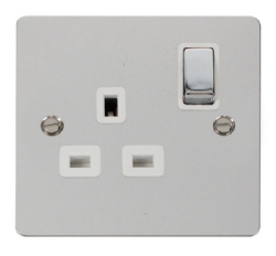 Click Define Polished Chrome Single Switched Socket FPCH535WH