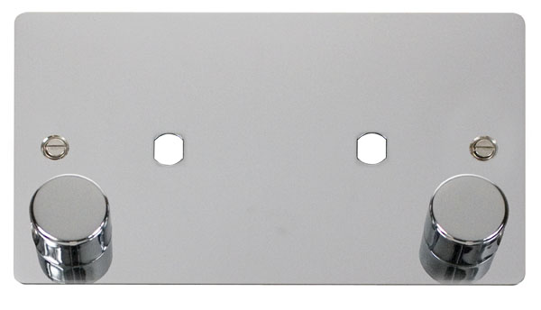 Click Define Polished Chrome Twin Dimmer Plate 1630W Max FPCH186