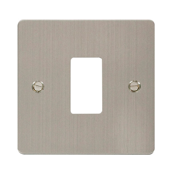 Click Define Stainless Steel 1 Gang Grid Pro Front Plate FPSS20401