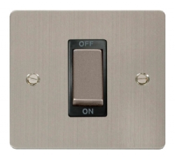 Click Define Stainless Steel 1 Gang 45A Double Pole Switch FPSS500BK