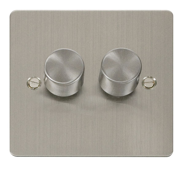 Click Define Stainless Steel 2 Gang 2 Way Dimmer Switch FPSS152