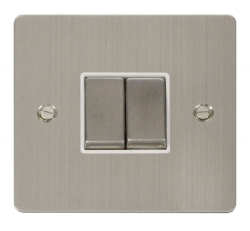 Click Define Stainless Steel 2 Gang 2 Way Switch FPSS412WH