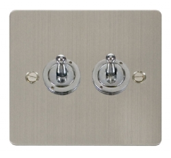 Click Define Stainless Steel 2 Gang 2 Way Toggle Switch FPSS422