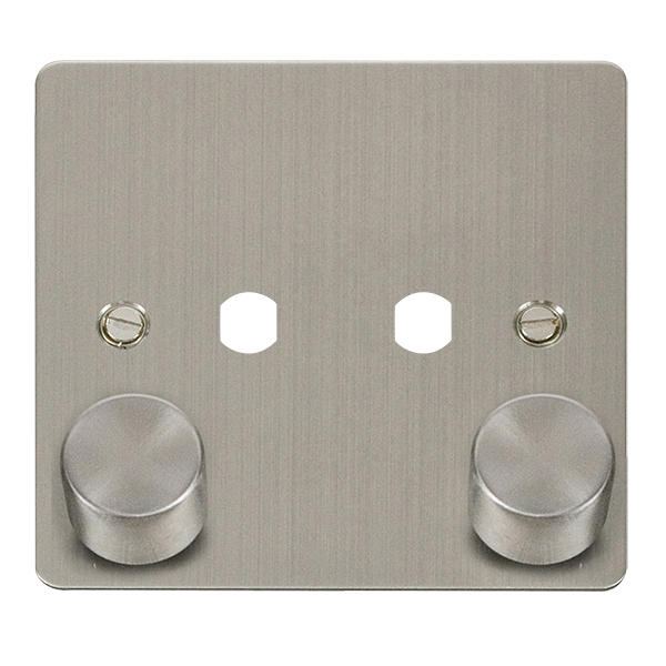 Click Define Stainless Steel 2 Gang Empty Dimmer Plate FPSS152PL
