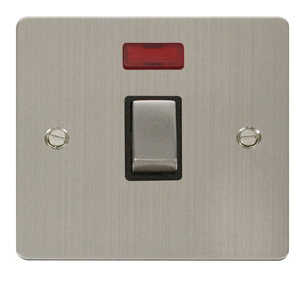 Click Define Stainless Steel 20A DP Switch with Neon FPSS723BK