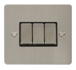 Click Define Stainless Steel 3 Gang 2 Way Switch FPSS413BK