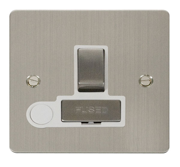 Click Define Stainless Steel Switched Fused Spur with Flex Outlet FPSS551WH