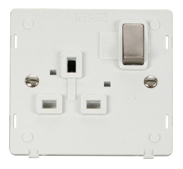 Click Definity 1 Gang Switched Socket Outlet Insert SIN535PWBS