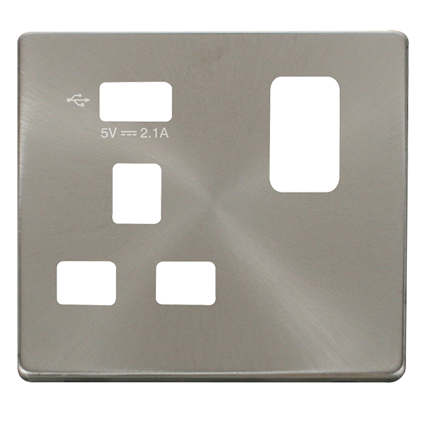 Click Definity 1 Gang USB Switched Socket Cover Plate SCP471UBS