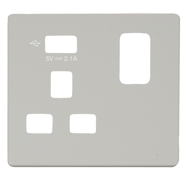 Click Definity 1 Gang USB Switched Socket Cover Plate SCP471UPW