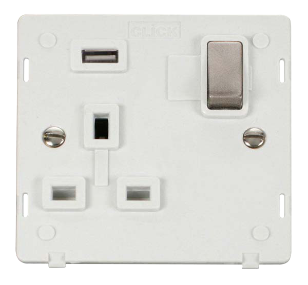 Click Definity 1 Gang USB Switched Socket Insert SIN571UPWBS