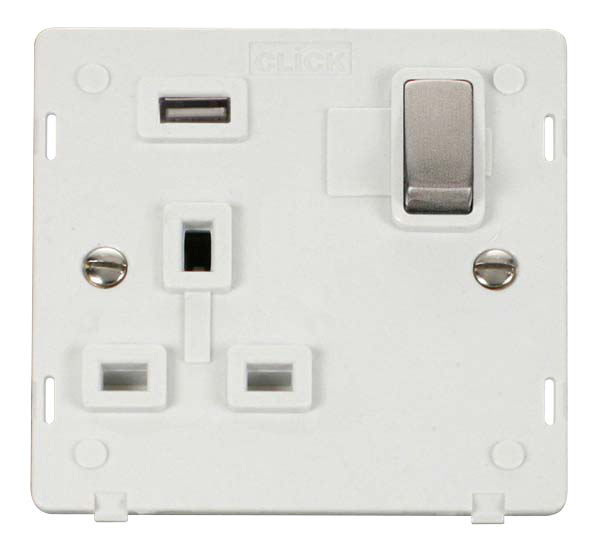 Click Definity 1 Gang USB Switched Socket Insert SIN571UPWSS