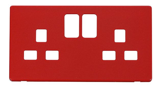 Click Definity 13A 2 Gang Switched Socket Cover Plate SCP436RD