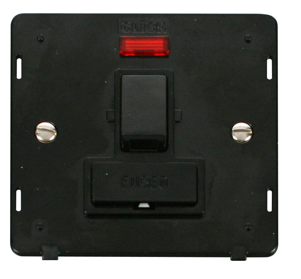 Click Definity 13A Switched Fused Spur with Neon Insert SIN652BK