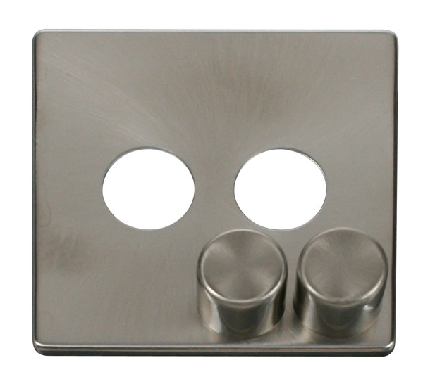 Click Definity 2 Gang Dimmer Switch Cover Plate & Knobs SCP242BS