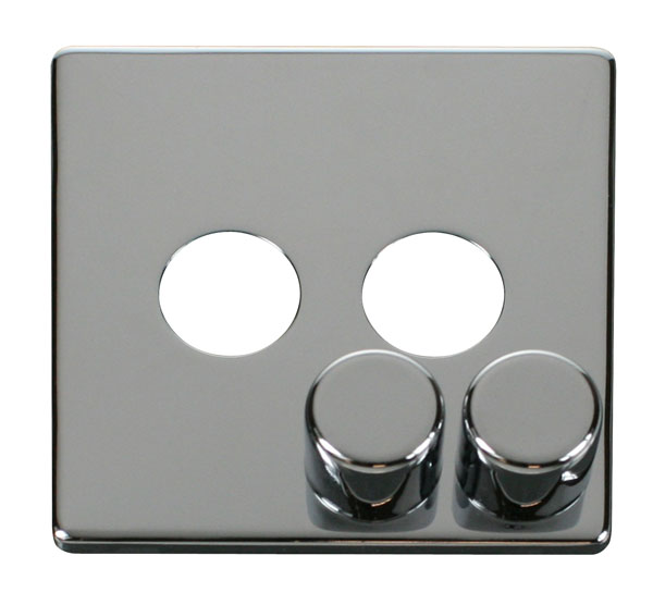 Click Definity 2 Gang Dimmer Switch Cover Plate & Knobs SCP242CH