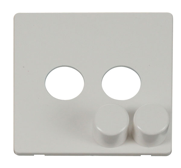 Click Definity 2 Gang Dimmer Switch Cover Plate & Knobs SCP242PW