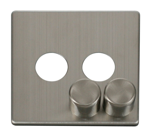 Click Definity 2 Gang Dimmer Switch Cover Plate & Knobs SCP242SS