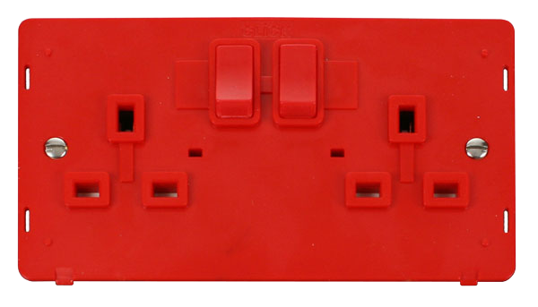 Click Definity 2 Gang DP Switched Socket Outlet Insert SIN036RD