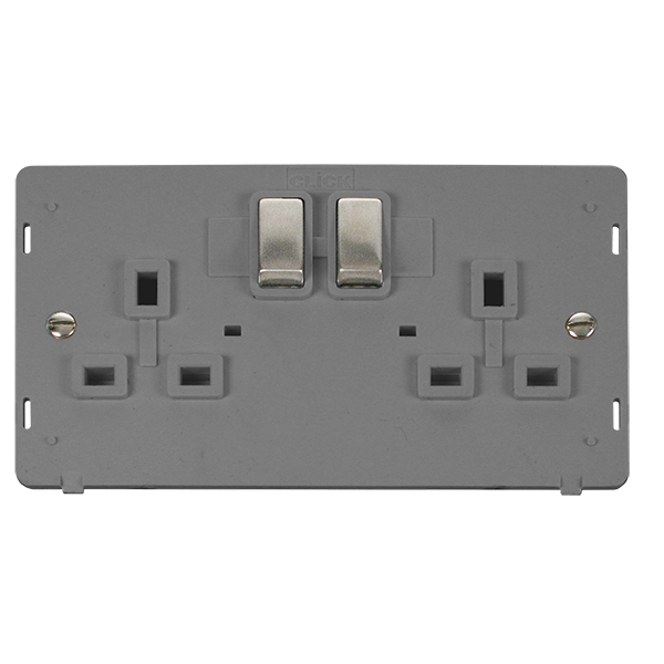 Click Definity 2 Gang Switched Socket Outlet Insert SIN536GYSS