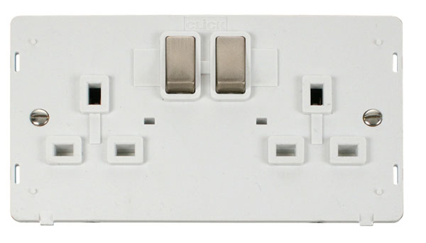 Click Definity 2 Gang Switched Socket Outlet Insert SIN536PWBS