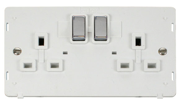 Click Definity 2 Gang Switched Socket Outlet Insert SIN536PWCH