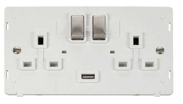 Click Definity 2 Gang USB Switched Socket Insert SIN570PWSS