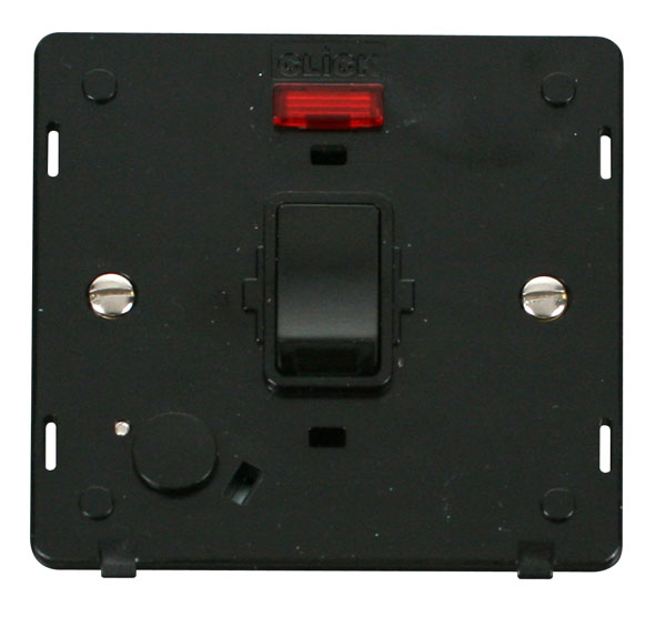 Click Definity 20A DP Switch with F/O Neon Insert SIN023BK