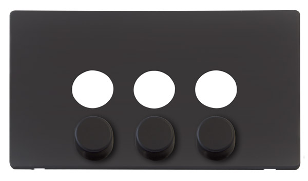 Click Definity 3 Gang Dimmer Switch Cover Plate & Knobs SCP243BK