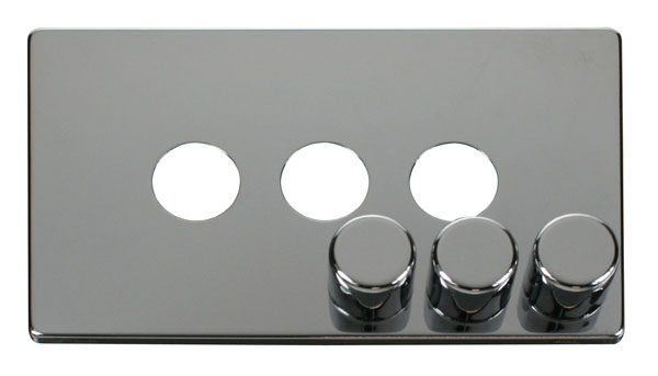 Click Definity 3 Gang Dimmer Switch Cover Plate & Knobs SCP243CH