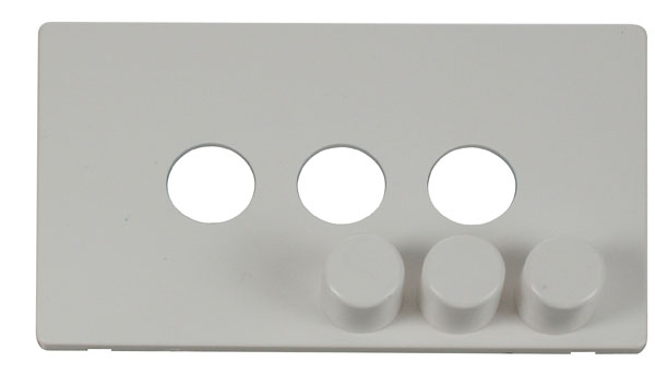 Click Definity 3 Gang Dimmer Switch Cover Plate & Knobs SCP243PW