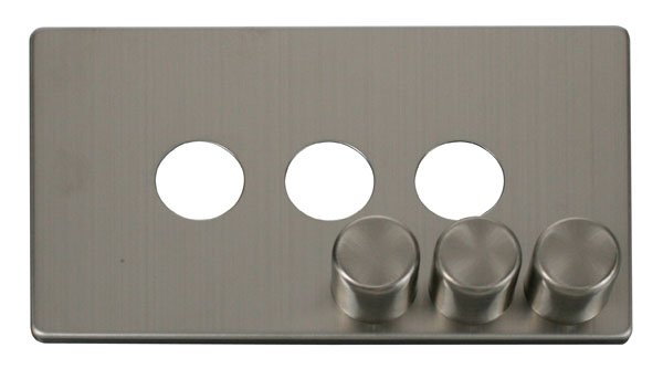 Click Definity 3 Gang Dimmer Switch Cover Plate & Knobs SCP243SS