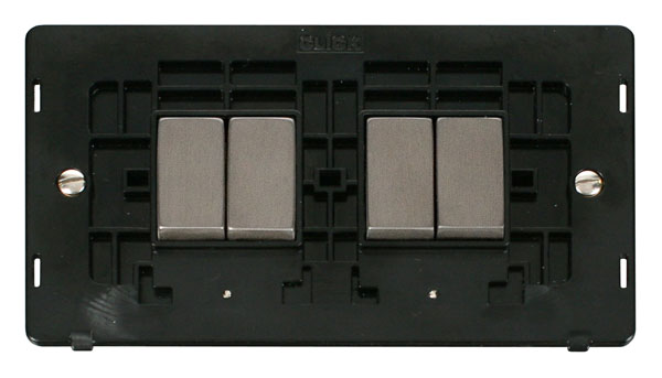 Click Definity 4 Gang 2 Way Switch Insert SIN414BKSS