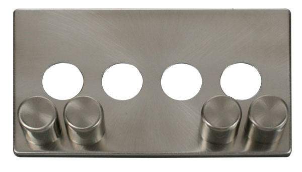 Click Definity 4 Gang Dimmer Switch Cover Plate & Knobs SCP244BS