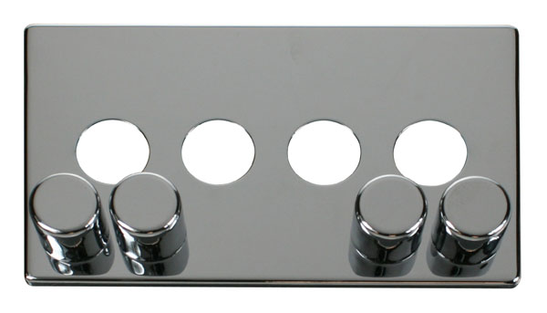Click Definity 4 Gang Dimmer Switch Cover Plate & Knobs SCP244CH