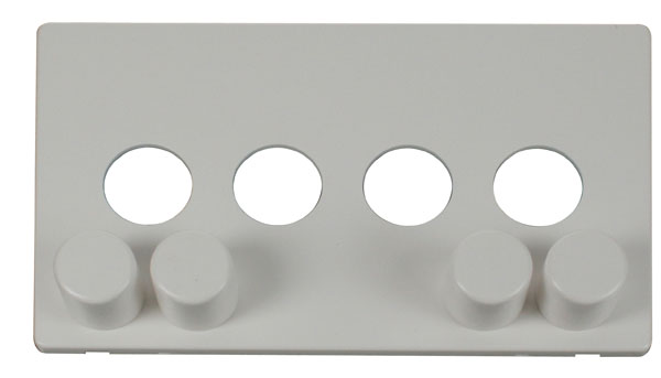 Click Definity 4 Gang Dimmer Switch Cover Plate & Knobs SCP244PW