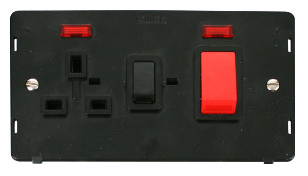 Click Definity 45A Cooker Switch with Neon & 13A Socket SIN205BK