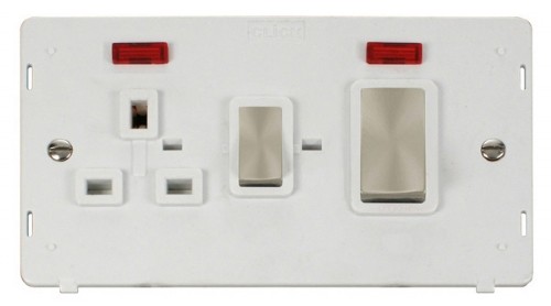 Click Definity 45A DP Cooker Socket With Neon Insert SIN505PWBS