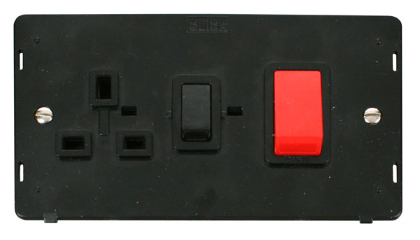 Click Definity 45A DP Cooker Switch with 13A Socket SIN204BK