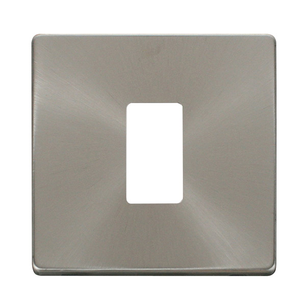 Click Definity Brushed Steel 1 Gang Grid Pro Front Plate SCP20401BS