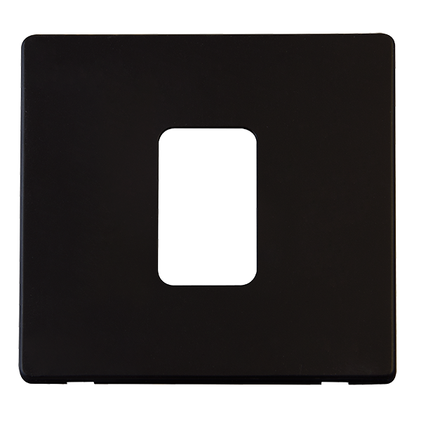 Click Definity Metal Black 45A Single Cooker Switch Cover Plate SCP200MB