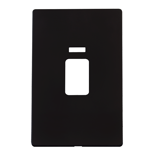 Click Definity Metal Black 45A Vertical Cooker Switch Cover Plate with Neon SCP203MB
