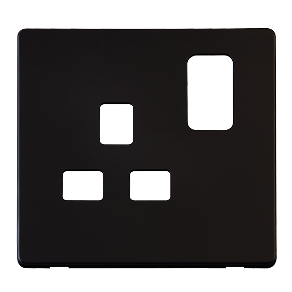 Click Definity Metal Black Single Socket Cover Plate SCP435MB