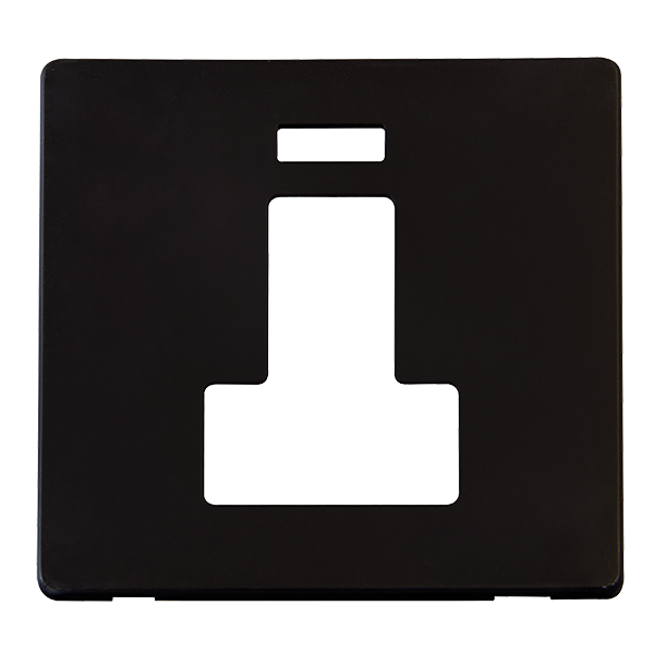 Click Definity Metal Black 13A Switched Fused Spur Cover Plate with Neon SCP252MB