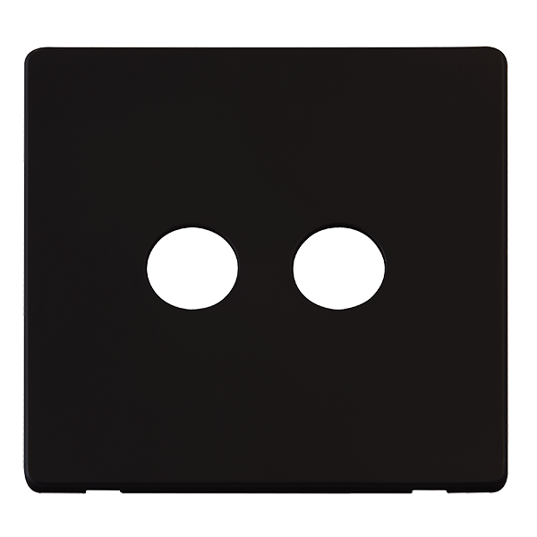 Click Definity Metal Black Twin Coaxial Outlet Cover Plate SCP232MB