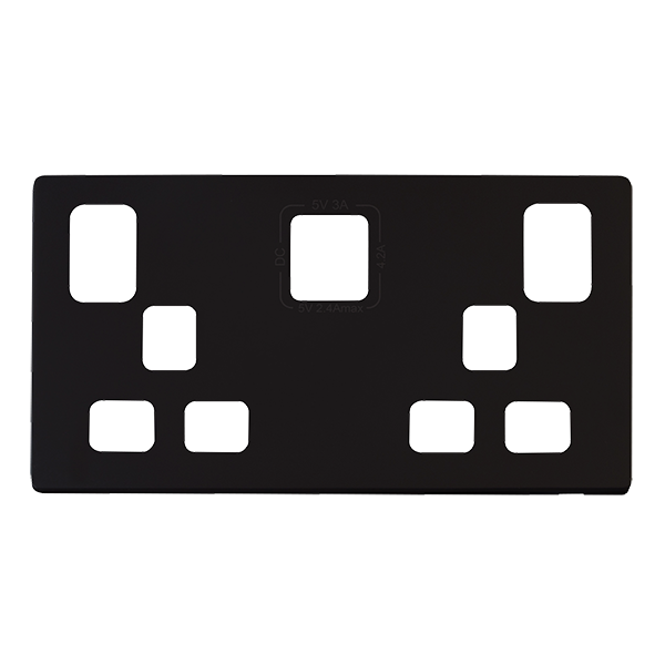 Click Definity Metal Black Type A & C USB Socket Cover Plate SCP486MB