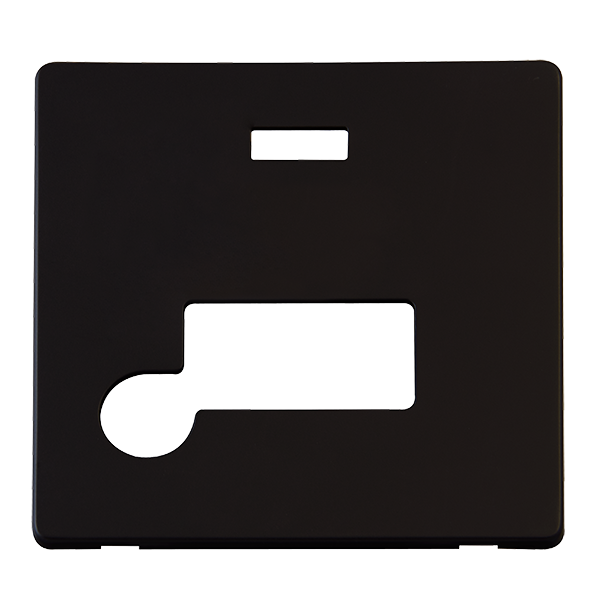 Click Definity Metal Black 13A Unswitched Fused Spur Cover Plate with Neon & Flex Outlet SCP153MB