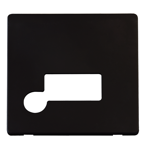 Click Definity Metal Black 13A Unswitched Fused Spur Cover Plate with Flex Outlet SCP150MB
