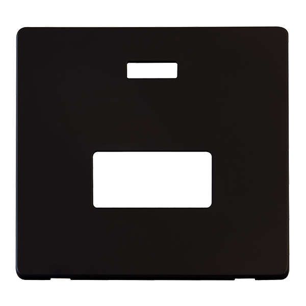 Click Definity Metal Black 13A Unswitched Fused Spur Cover Plate with Neon SCP253MB